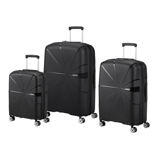 American Tourister StarVibe 3-Piece Spinner Expandable Luggage Set - Black