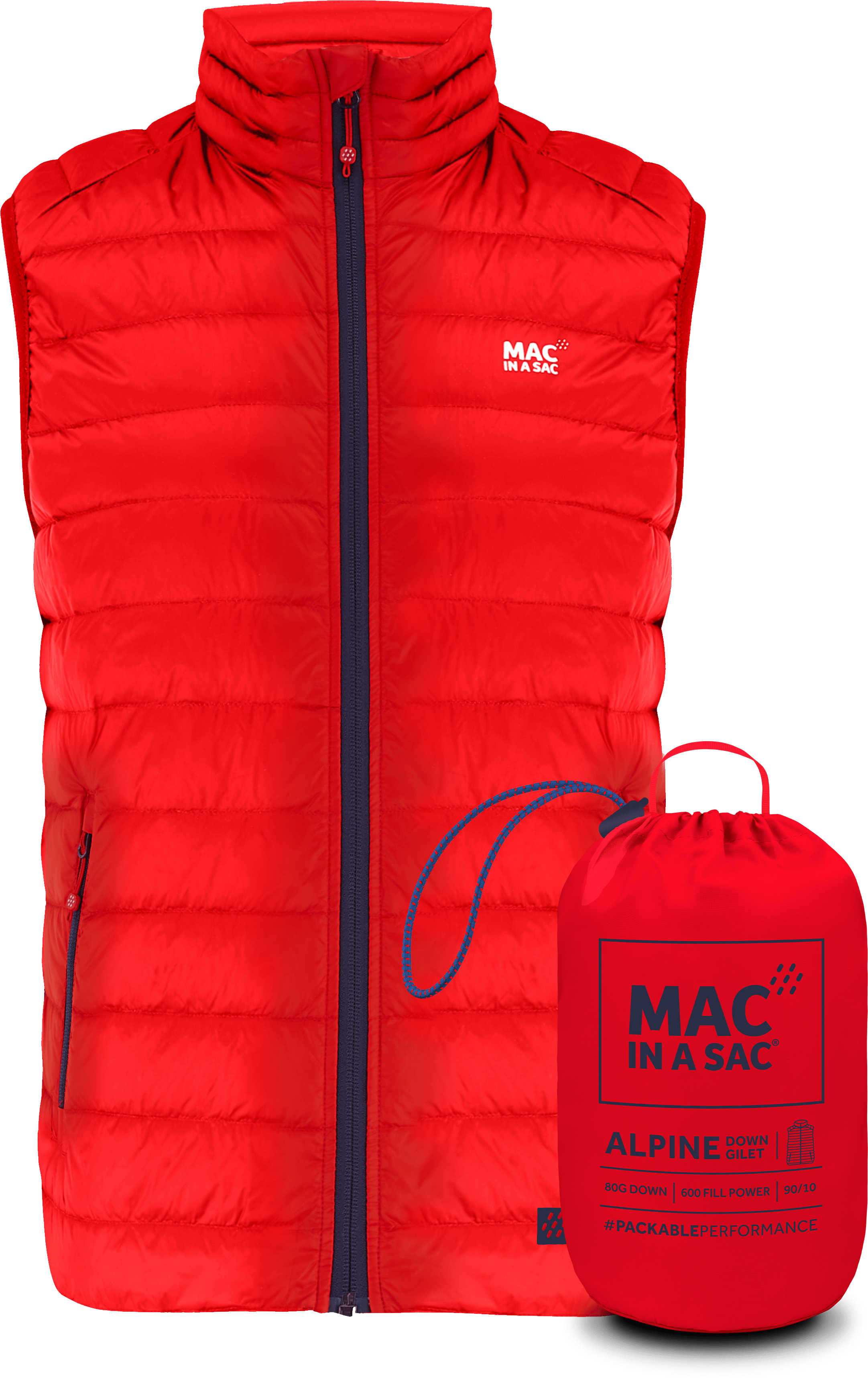 Mac In A Sac Alpine Down Gilet Men s Red Canada Luggage Depot