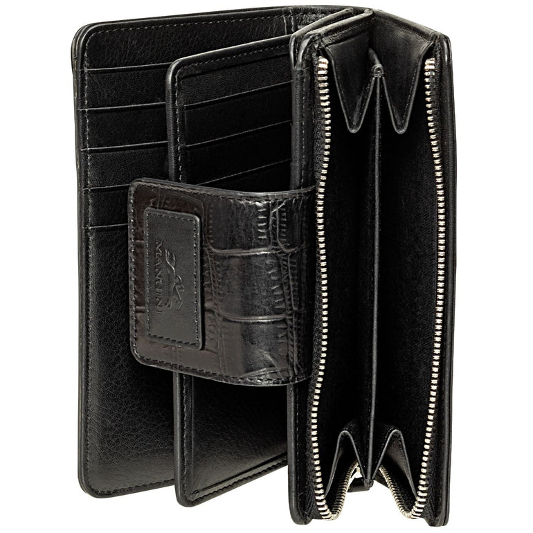 Mancini CROCO RFID Secure Medium Clutch Wallet