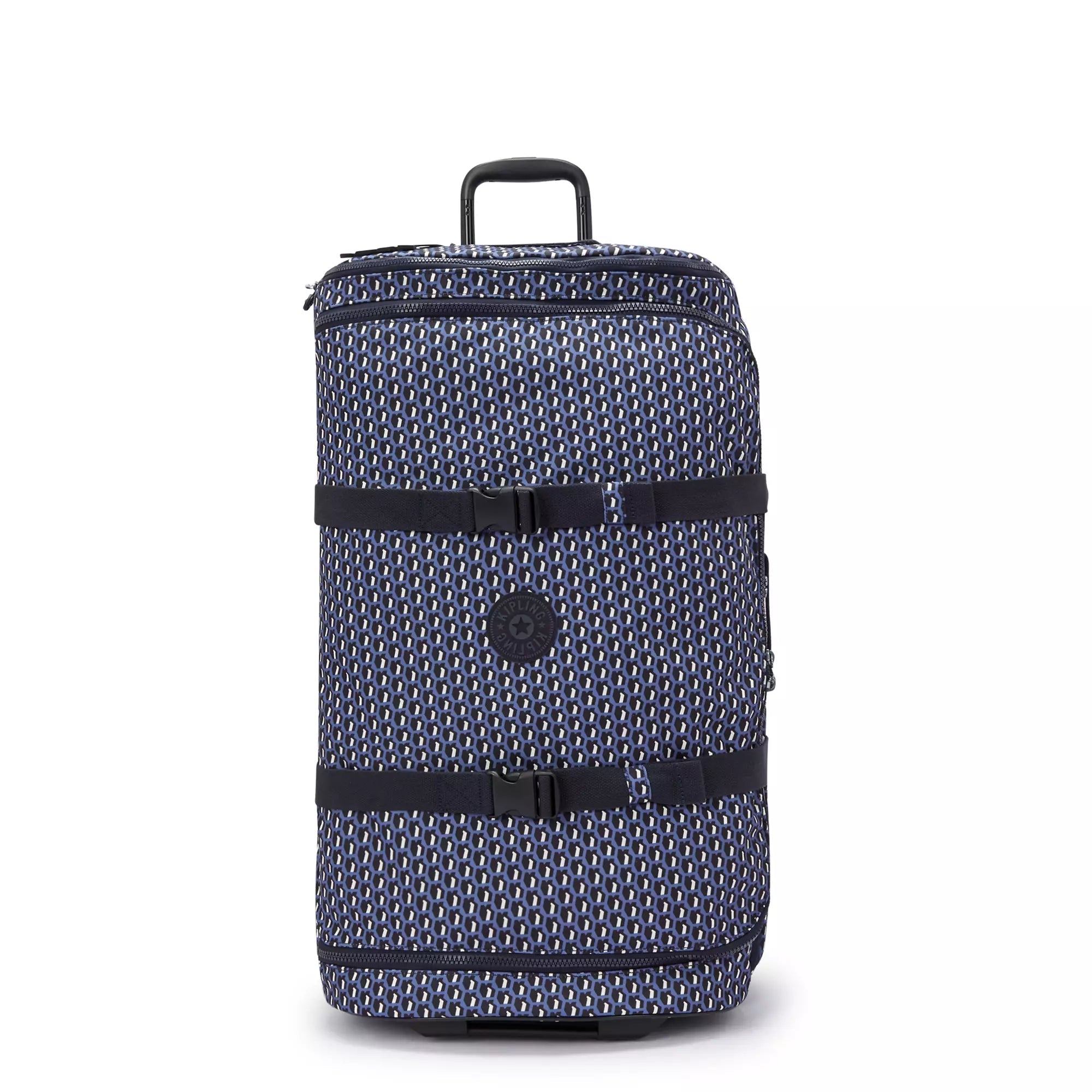 Kipling Aviana Large Printed Rolling Duffle Bag - 3D K Blue