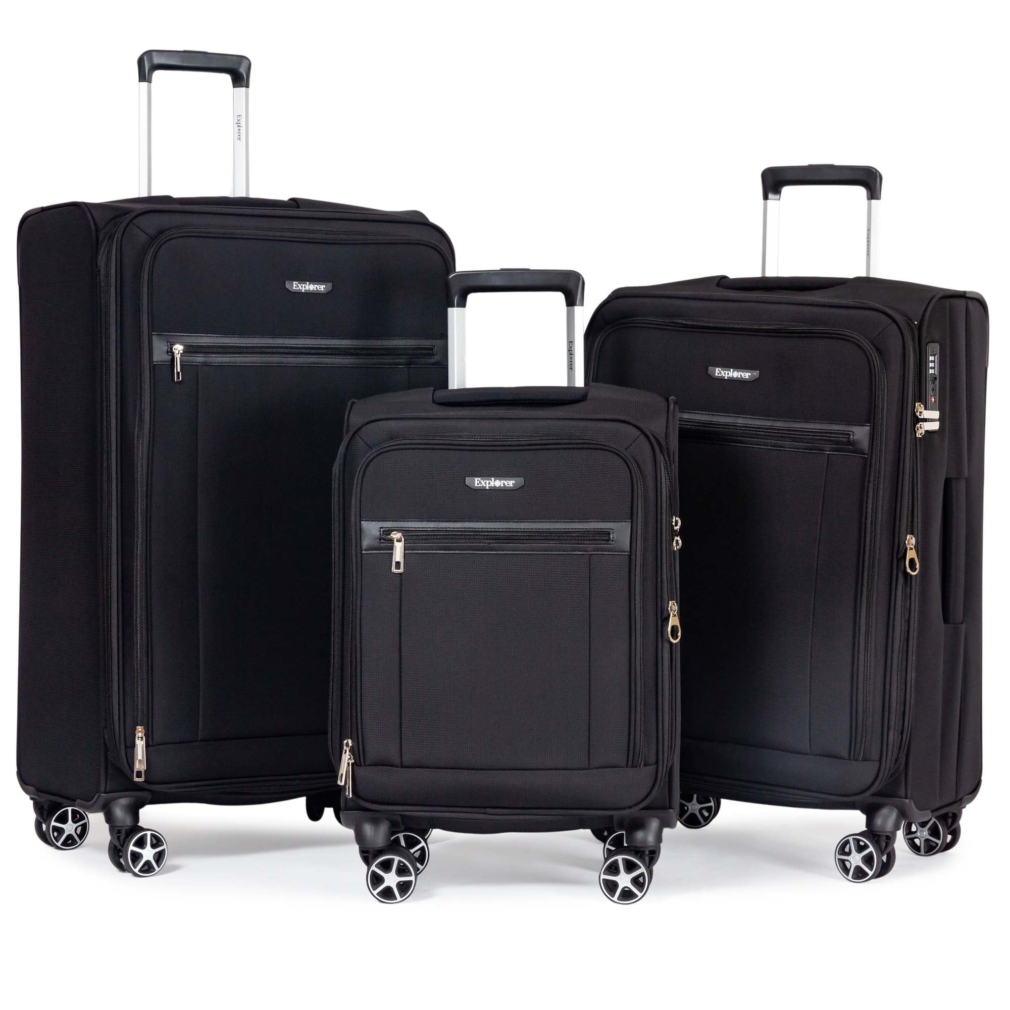 Explorer Onyx Expandable 3-Piece Luggage Set