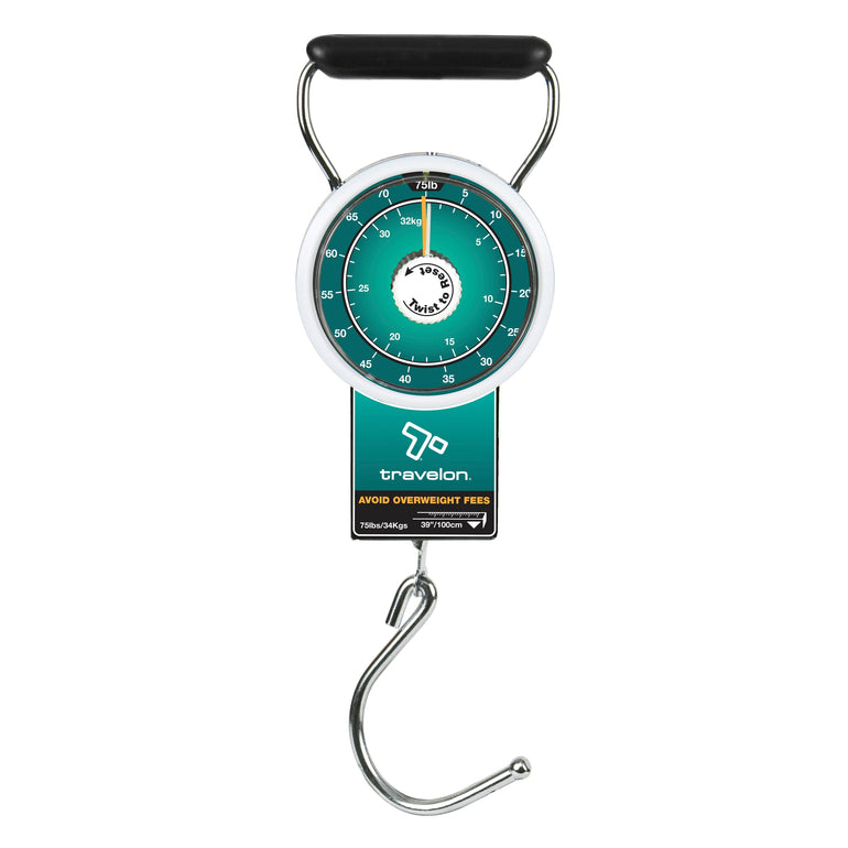 Travelon Stop & Lock Luggage Scale with Tape Measure