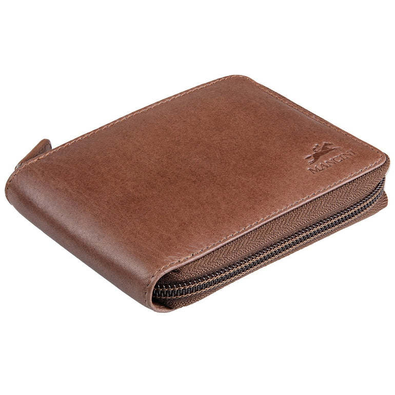 Mancini BELLAGIO Zippered RFID Billfold With Removable Passcase