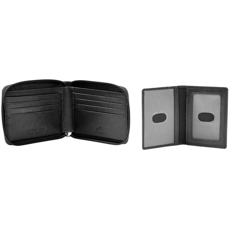 Mancini Fifth Avenue RFID Zippered Billfold with Removable Passcase