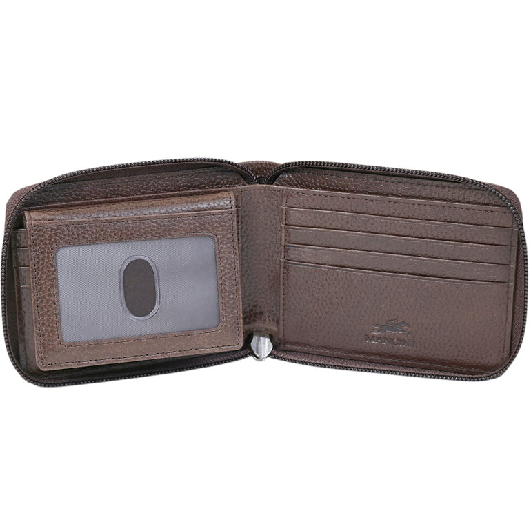 Mancini Fifth Avenue RFID Zippered Billfold with Removable Passcase