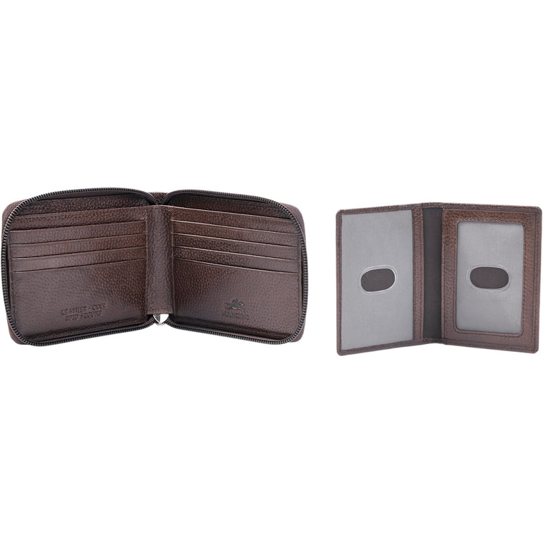 Mancini Fifth Avenue RFID Zippered Billfold with Removable Passcase