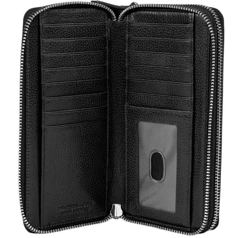 Mancini Fifth Avenue RFID Secure Double Zipper Wallet