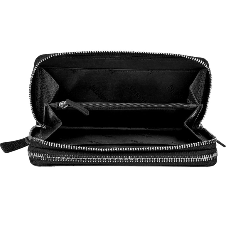 Mancini Fifth Avenue RFID Secure Double Zipper Wallet