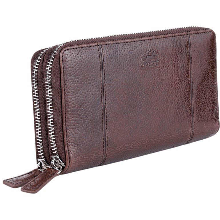 Mancini Fifth Avenue RFID Secure Double Zipper Wallet