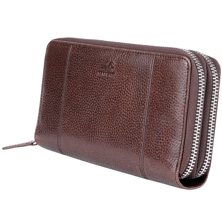 Mancini Fifth Avenue RFID Secure Double Zipper Wallet