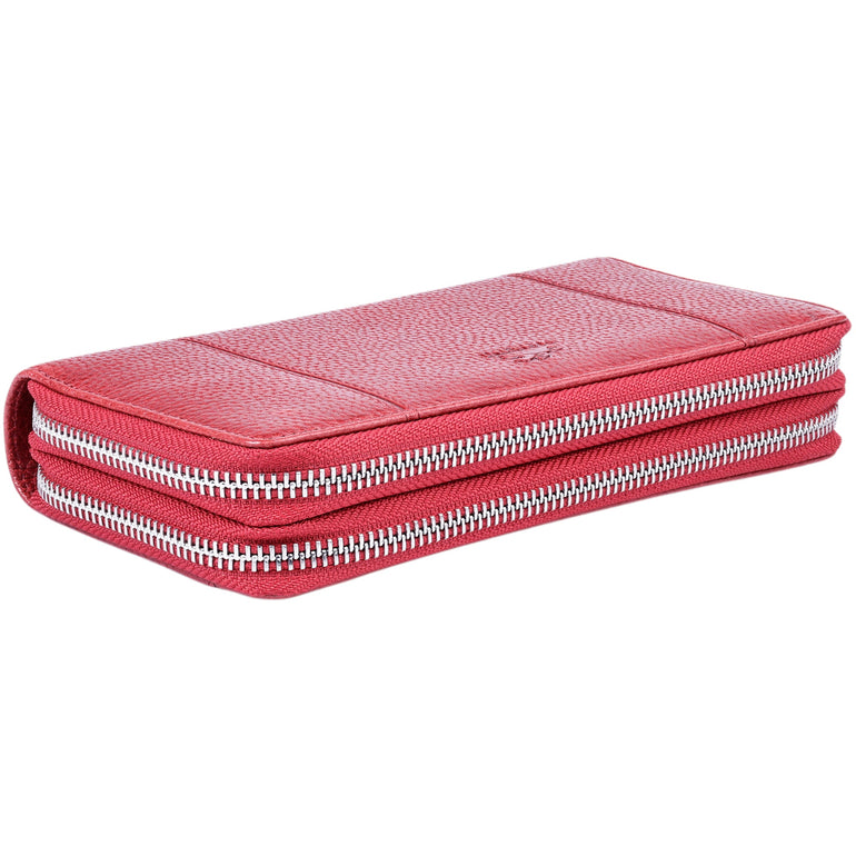 Mancini Fifth Avenue RFID Secure Double Zipper Wallet