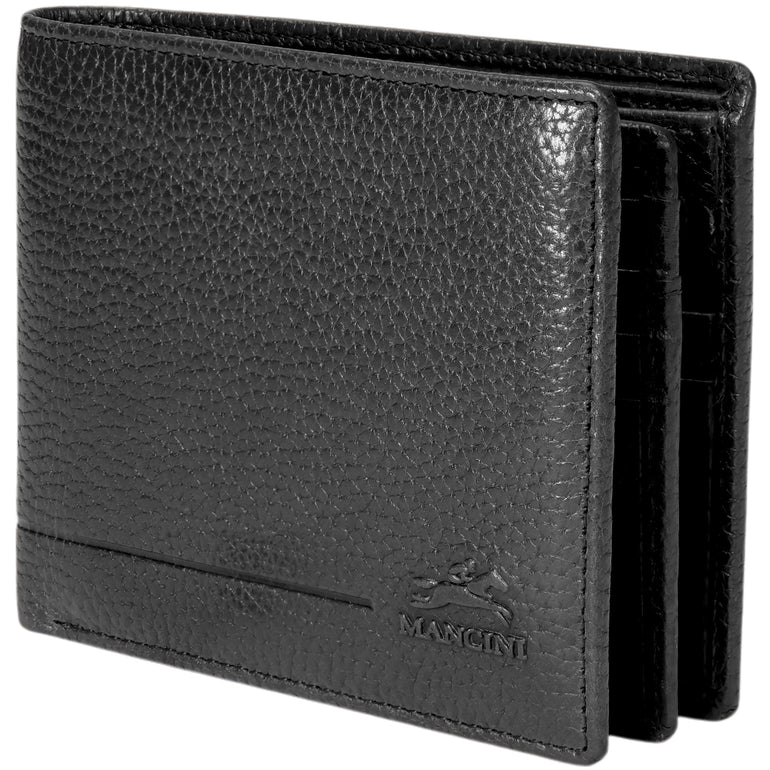 Mancini Fifth Avenue RFID Secure Center Wing Wallet with Coin Pocket
