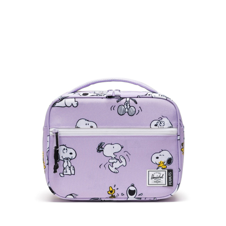 Herschel Peanuts Pop Quiz Lunch Box - Snoopy and Woodstock Pastel Lilac