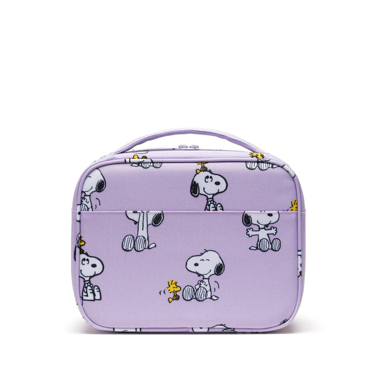 Herschel Peanuts Pop Quiz Lunch Box - Snoopy and Woodstock Pastel Lilac