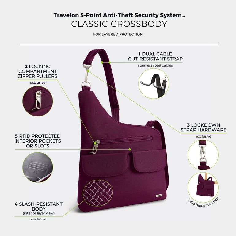 Travelon Anti-Theft Classic Crossbody Bag (RFID Blocking)