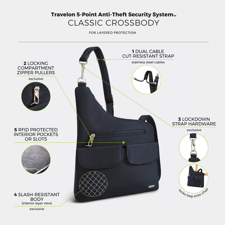Travelon Anti-Theft Classic Crossbody Bag (RFID Blocking)