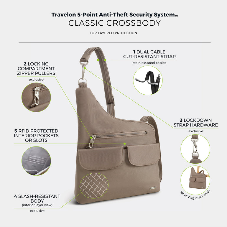 Travelon Anti-Theft Classic Crossbody Bag (RFID Blocking)
