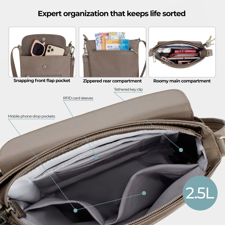 Travelon Anti-Theft Classic Mini Shoulder Bag