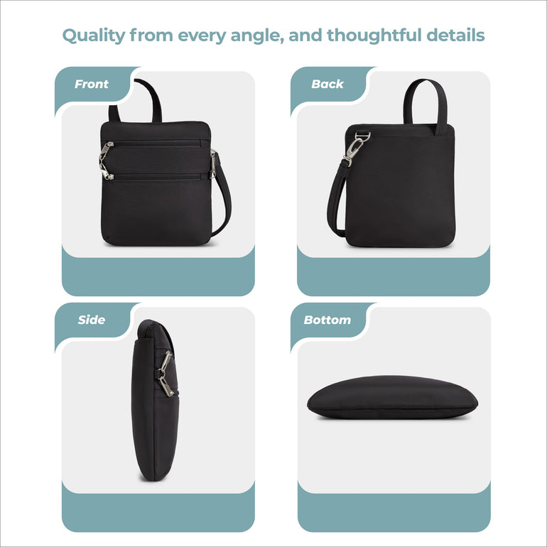 Travelon Anti-Theft Classic Slim Double Zip Crossbody