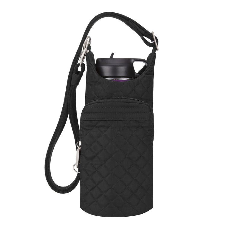Travelon Anti-Theft Boho Insulated Water Bottle Tote - Black