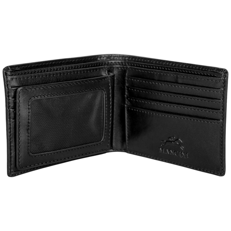 Mancini Pelle D’oro RFID Secure Center Wing Billfold
