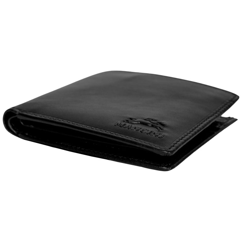 Mancini Pelle D’oro RFID Secure Center Wing Billfold