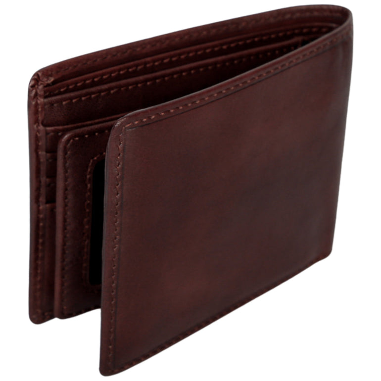 Mancini Pelle D’oro RFID Secure Center Wing Billfold