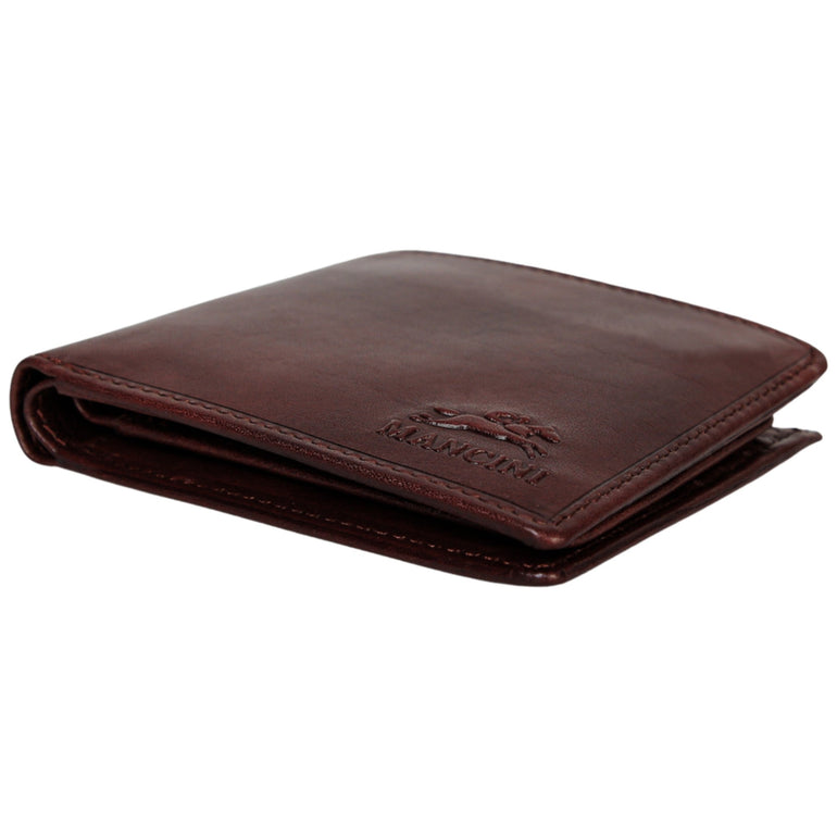 Mancini Pelle D’oro RFID Secure Center Wing Billfold