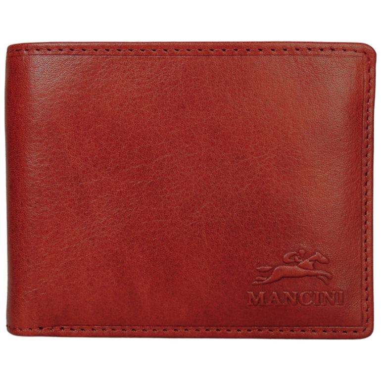 Mancini Pelle D’oro RFID Secure Center Wing Billfold
