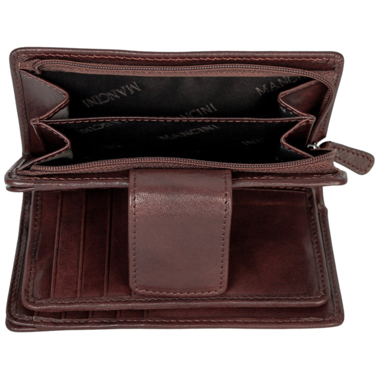 Mancini Pelle D’oro RFID Secure Medium Clutch Wallet