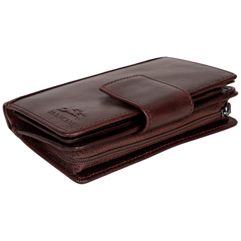 Mancini Pelle D’oro RFID Secure Medium Clutch Wallet