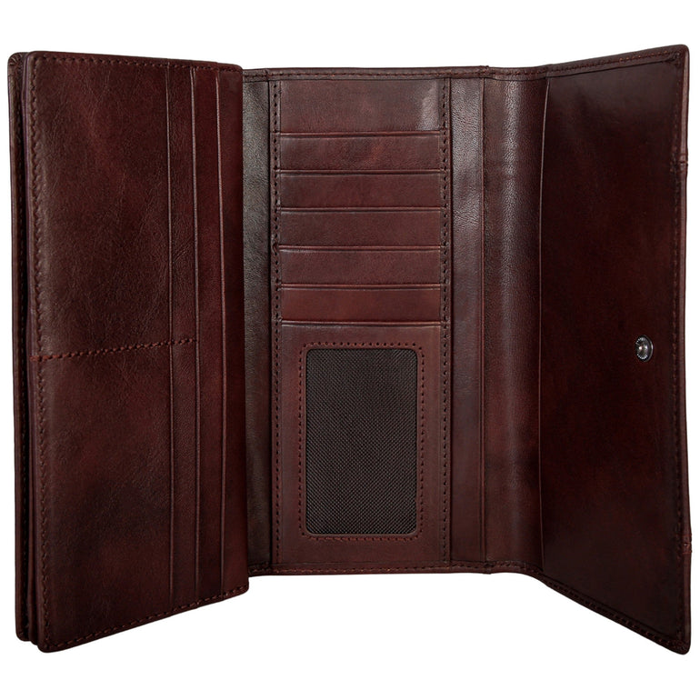 Mancini Pelle D’oro RFID Secure Quad Fold Wallet