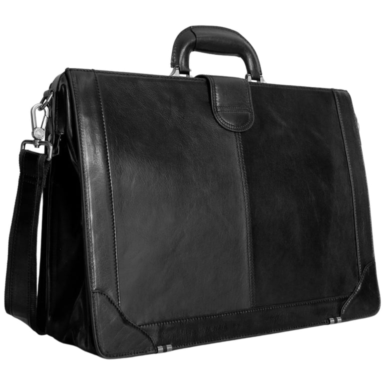 Mancini Pelle D’oro Luxurious 17.3” Laptop Litigator Briefcase