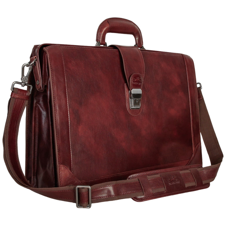 Mancini Pelle D’oro Luxurious 17.3” Laptop Litigator Briefcase