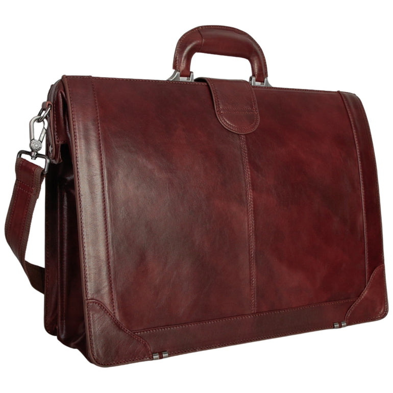 Mancini Pelle D’oro Luxurious 17.3” Laptop Litigator Briefcase