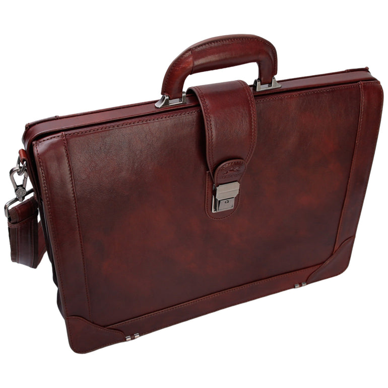 Mancini Pelle D’oro Luxurious 17.3” Laptop Litigator Briefcase