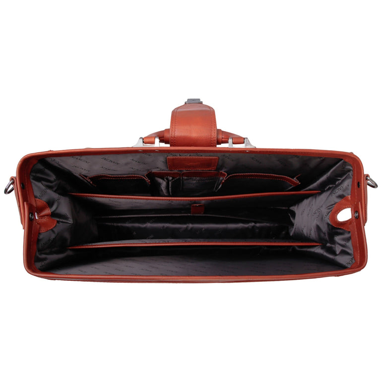 Mancini Pelle D’oro Luxurious 17.3” Laptop Litigator Briefcase