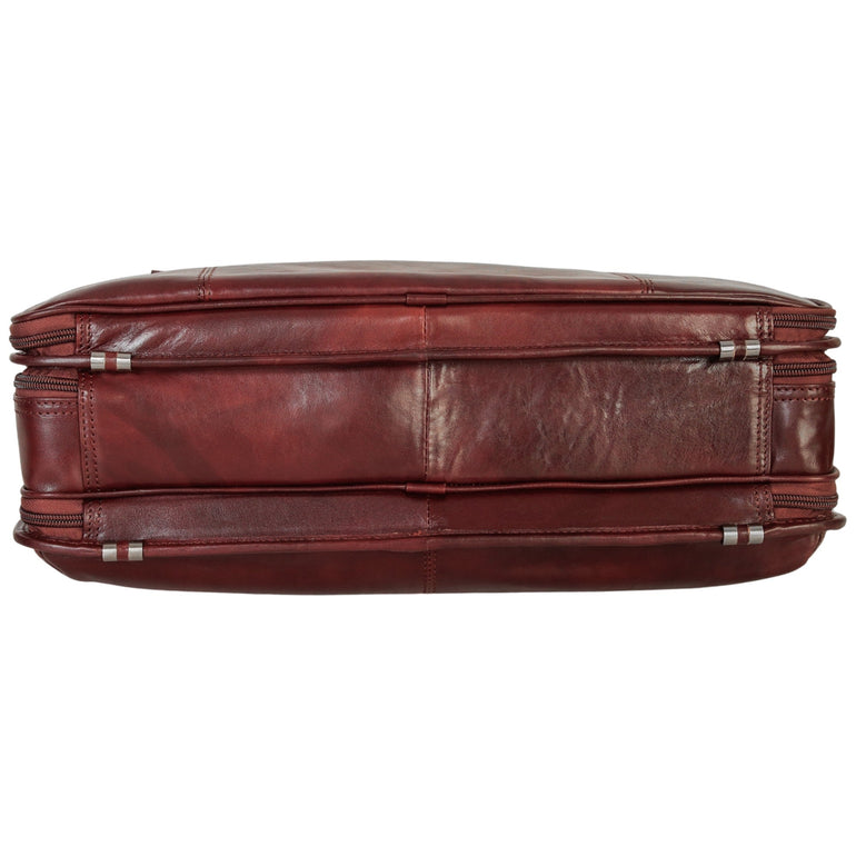 Mancini Pelle D’oro Double Compartment Top Zipper 15.6” Laptop / Tablet Briefcase