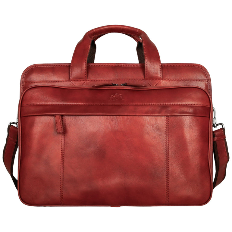 Mancini Pelle D’oro Double Compartment Top Zipper 15.6” Laptop / Tablet Briefcase