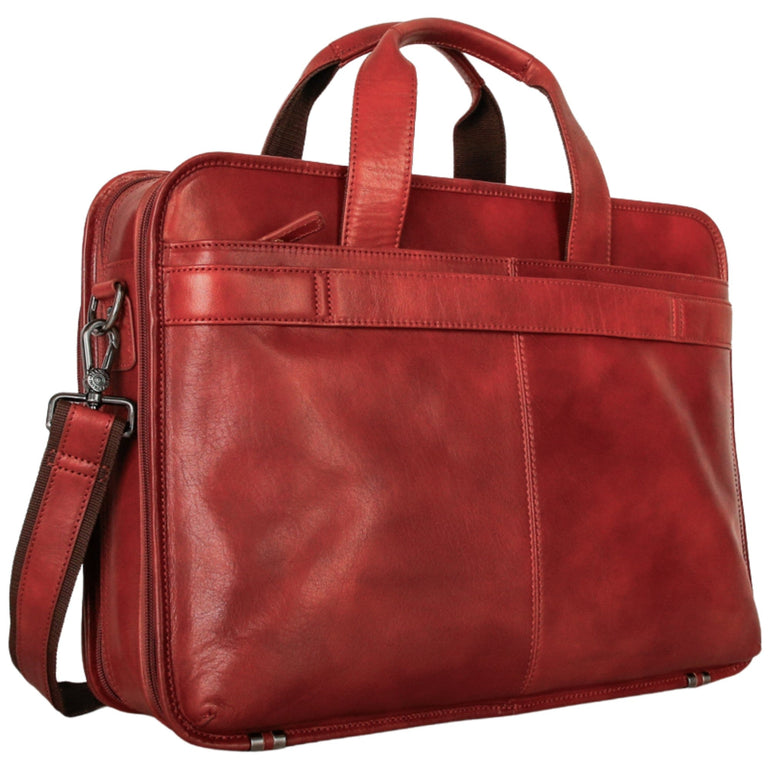 Mancini Pelle D’oro Double Compartment Top Zipper 15.6” Laptop / Tablet Briefcase