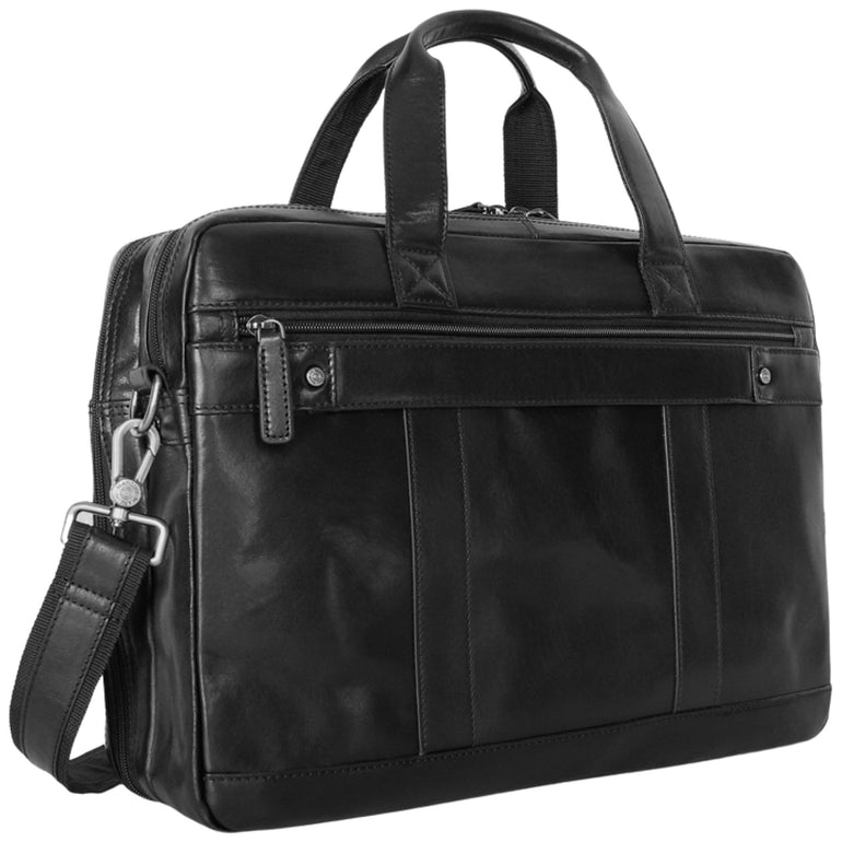 Mancini Pelle D’oro Double Compartment 15.6” Laptop and Tablet Briefcase