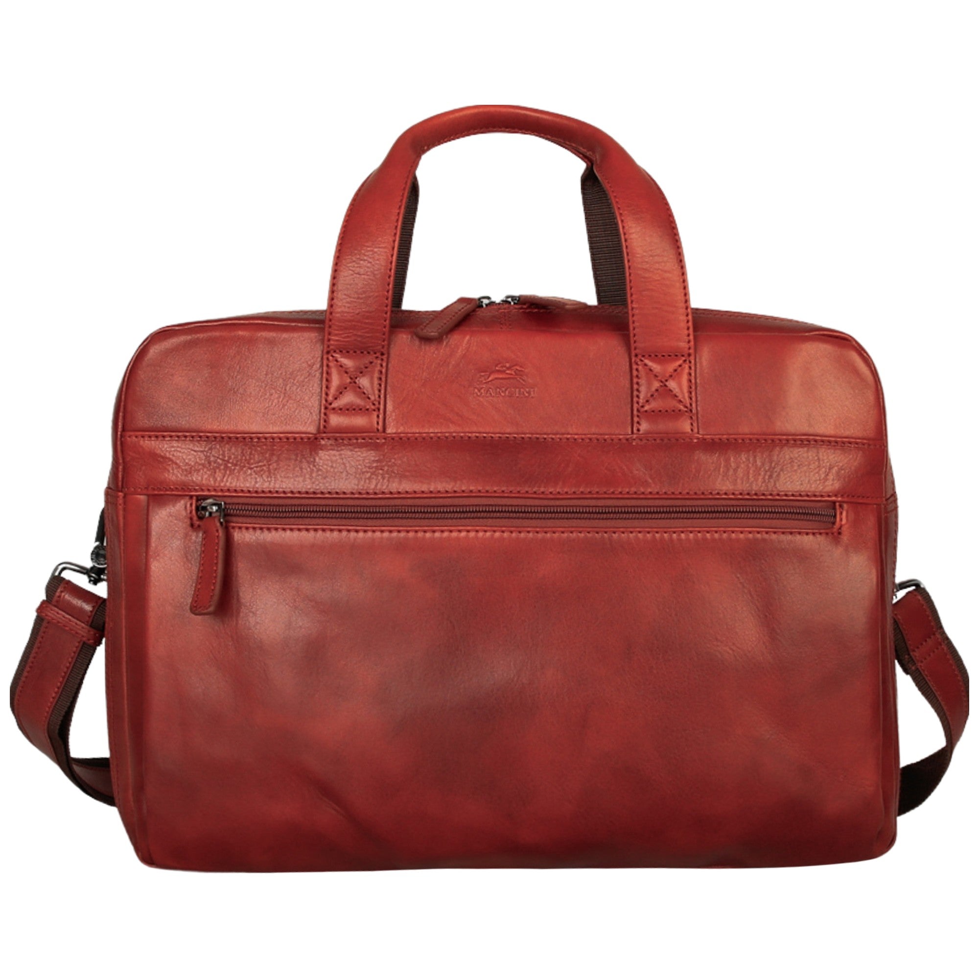 Mancini Pelle D’oro Double Compartment 15.6” Laptop and Tablet Briefcase