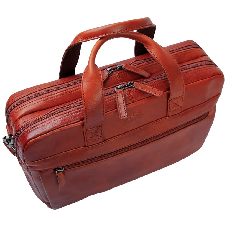 Mancini Pelle D’oro Double Compartment 15.6” Laptop and Tablet Briefcase