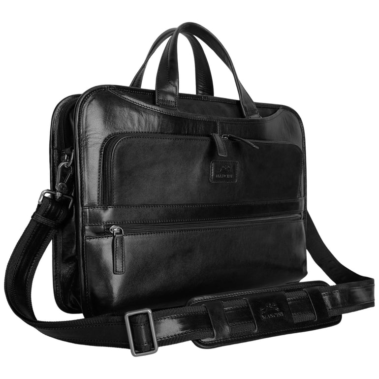 Mancini Pelle D’oro Triple Compartment 15.6” Laptop / Tablet Briefcase