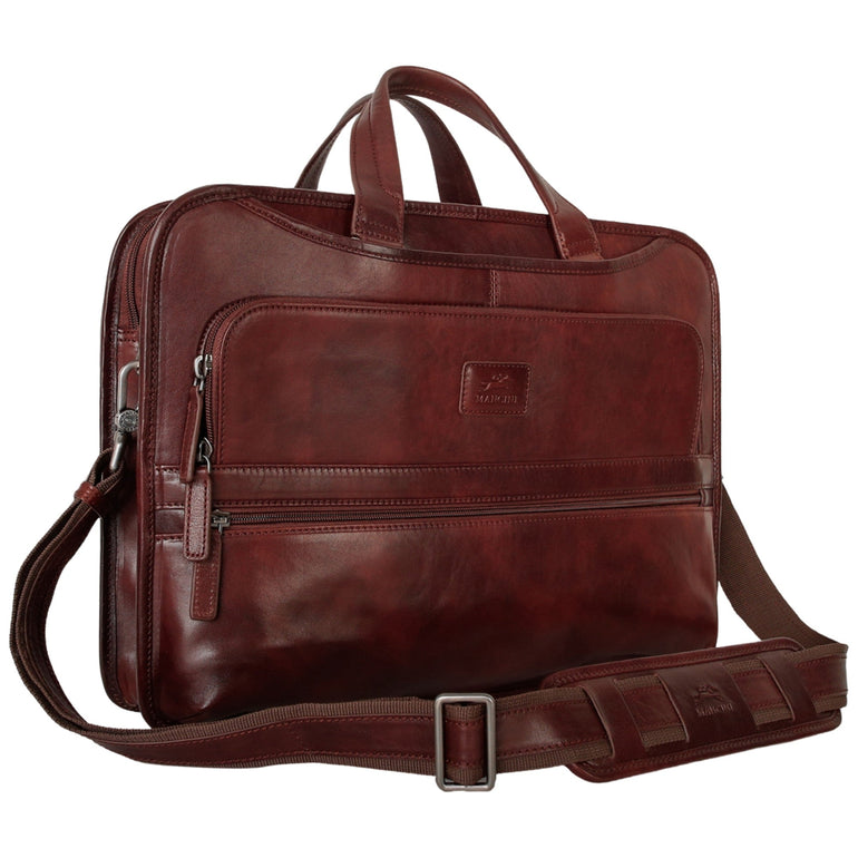 Mancini Pelle D’oro Triple Compartment 15.6” Laptop / Tablet Briefcase