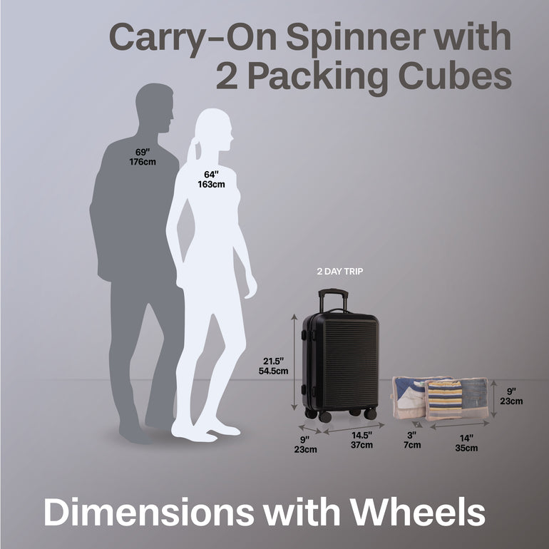 Jetstream 3-Piece Carry-On Luggage & Packing Cube Set