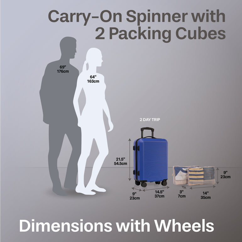 Jetstream 3-Piece Carry-On Luggage & Packing Cube Set