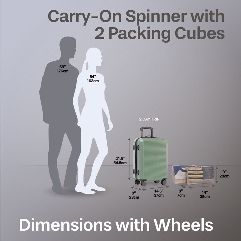 Jetstream 3-Piece Carry-On Luggage & Packing Cube Set