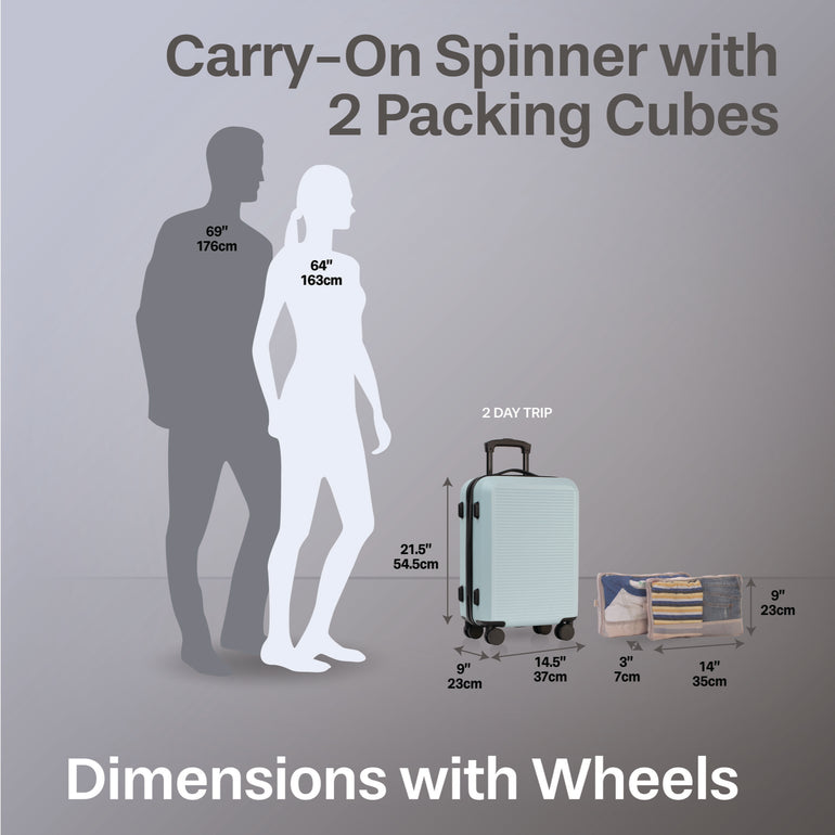 Jetstream 3-Piece Carry-On Luggage & Packing Cube Set