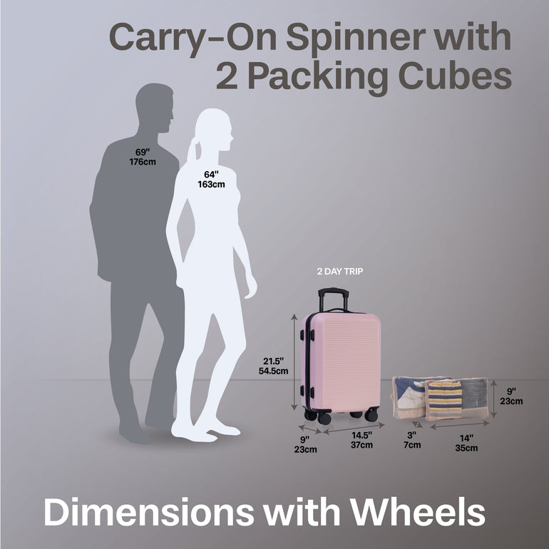 Jetstream 3-Piece Carry-On Luggage & Packing Cube Set